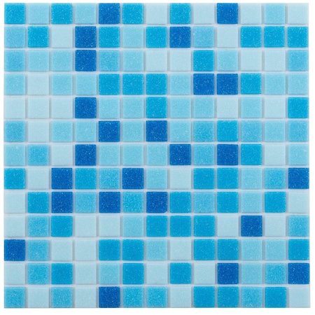 Apollo Tile Mingles 12 in. x 12 in. Glossy Blue and White Glass Mosaic Wall and Floor Tile 20 sqft/case, 20PK MIX2088BL585A