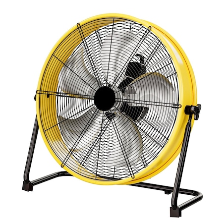 Edendirect 20 in. 4 Fan Speeds Floor Fan in Yellow with Adjustable Tilt ZRFQT-50A-YW
