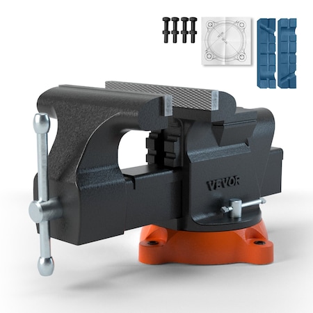 Vevor 6" Bench Vise w/ Anvil 360 Deg Swivel Locking Base Heavy Duty Ductile Iron 9526