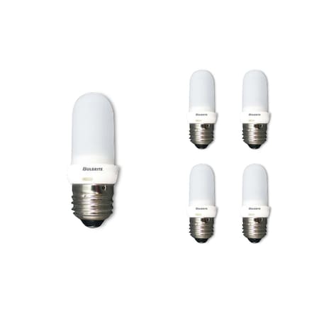 Bulbrite Mini 100w Equivalent T8 Medium Screw Base E26 in Frost Finish Dimmable 2900K Halogen Light Bulb, 5PK 861994