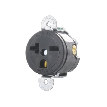 Leviton Commercial Grade Single Receptacle, 20 Amp, 250 Volt 5458-SS