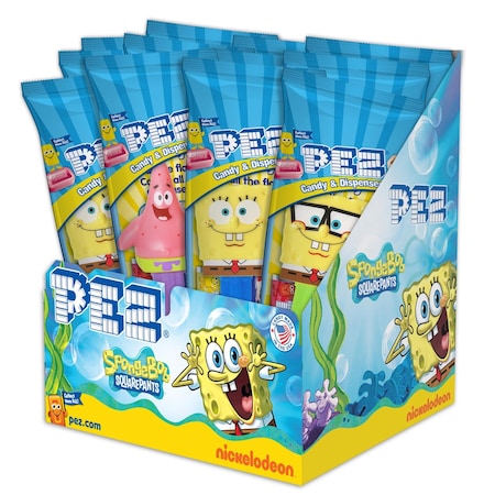 Pez SpongeBob Assorted Candy and Dispenser 0.58 oz 004424