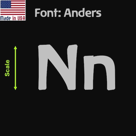 Aacc Self-Adhesive Vinyl Letter: n, Scale: 1 in. Color: Silver Font: Anders by, 12PK AACC-Anders-ln-Silver-I1x12
