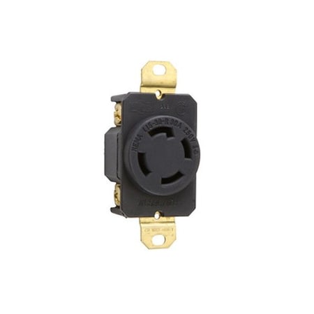 Legrand LockingReceptacle, 30A, 3hp, 250VAC, Black L1530R