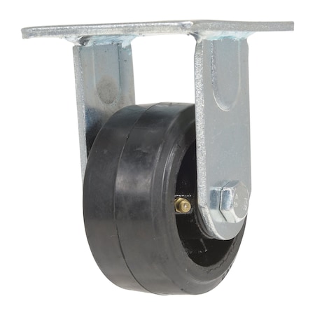Vestil Rubber Rigid Caster 4 In. Diameter x 2 In. Width 396 Lb. Capacity Black CST-VE-4X2MR-R