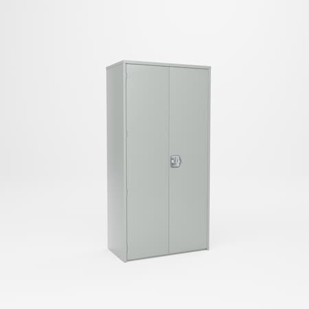 Pucel Double Door Storage Cabinet, 36 in W x 72 in H x 19 in D, 4 Adjustable Shelves, Gray HDSC-3672-19-4-DD