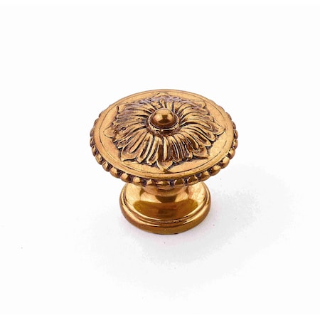 Schaub 1-1/4in Sonata Convex Round Cabinet Knob Paris Brass Finish 930-PAR