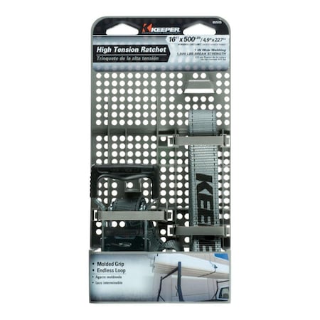 Keeper 16 ft. L 500 lbs Tie Down Strap, Gray 8880064