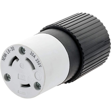Hubbell Wiring Hubbell-PRO Twist-Lock 2-Pole 3-Wire Receptacle, 30A 250V, Heavy-Duty Nylon L630C