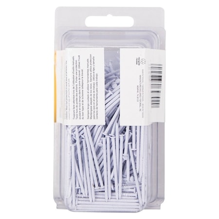 Prosource Panel Nail, 15D, 1-5/8 in L, Steel, Painted, Flat Head, Ring Shank, White NTP-162-PS