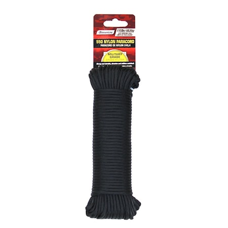 Secure Line SecureLine 5/32 in. D X 100 ft. L Black Braided Nylon Paracord 5551836