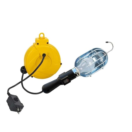 Alert Reel Mfg ProReel Professional Grade Retractable Cord Reel, Incandescent Work Light, 7 Amp, 20' 18/3 SVT 920DT