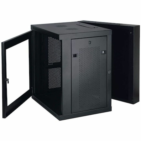 Eaton Tripp Lite Series SmartRack 12U Low-Profile Switch-Depth Wall-Mount Small Rack Enclosure, Clear SRW12USG