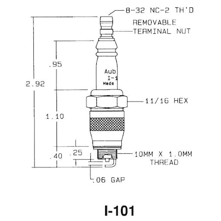 Auburn I-101  Spk Plg 10Mm 18110 CS12982