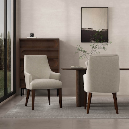 Manhattan Comfort Beever Dining Armchair in Taupe, 2PK 2-DC103AR-TP