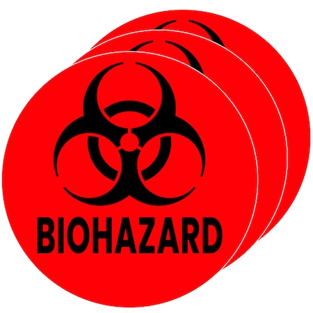 Hls Commercial Biohazard Decals 4 Inch Diameter, 3PK HLSKERHAZ3