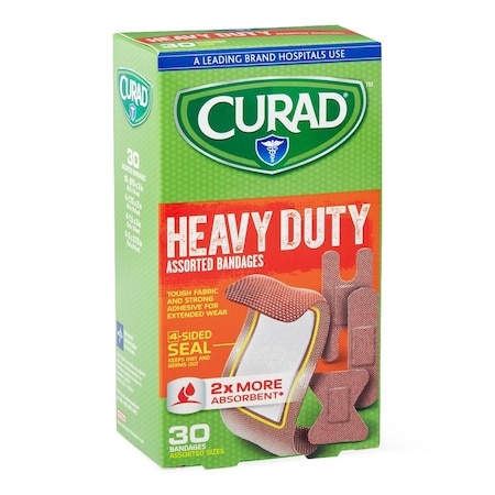 Medline CURAD Heavy Duty Bandages, Assorted Sizes, 24PK CUR14924RB
