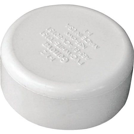 Canplas Pipe Cap, 1-1/2 in, Hub, PVC, White 193081