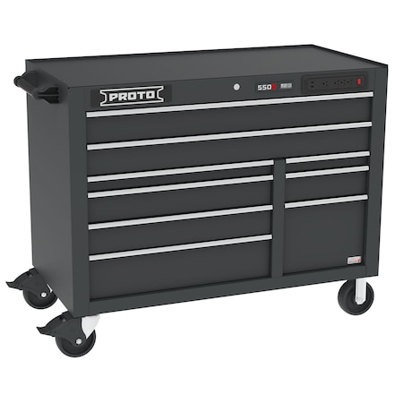 Proto 550 Series Tool Cabinet, 9 Drawer, Dual Black, 50 in W x 25-1/4 in D x 41 in H J555041B-9DBPDP