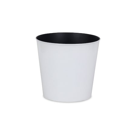 Homeroots 11in White Recycled Plastic Indoor Outdoor Round Pot Planter 488196