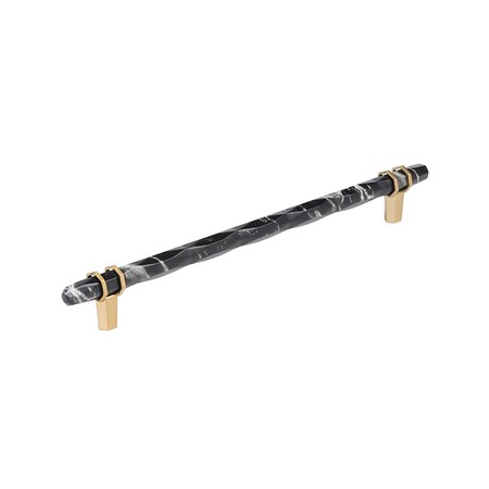 Amerock Carrione 10-1/16 inch 256mm Center-to-Center Marble Black/Champagne Bronze Cabinet Pull BP36664MBKCZ