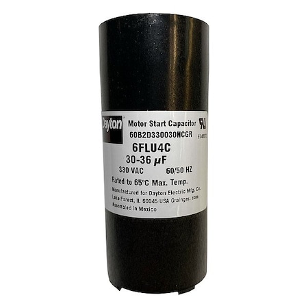 Dayton Motor Start Capacitor, Round 6FLU4