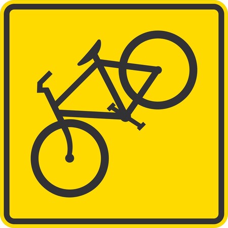 Lyle W11-1, Bike Symbol, 30x30, High Intensity Prismatic, Yellow G-15423-HI_30x30