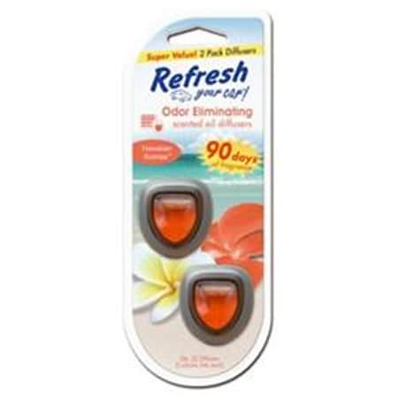 American Covers-Handstands 09136 Refresh Mini Scented Oil Diffusers - Hawaiian Sunrise, Pack of 2, 2PK 9136