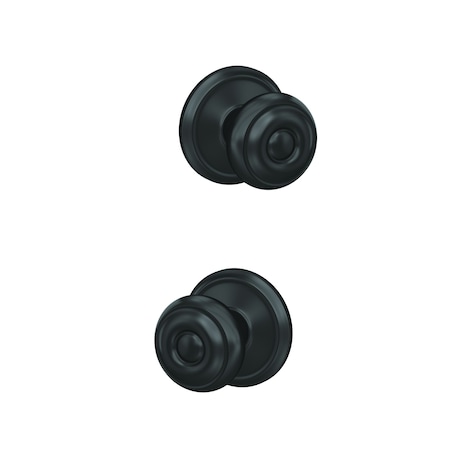 Schlage Residential Schlage Custom Georgian Knob with Alden Rose Non Turning Double Dummy Pair Matte Black Finish FC172GEO622ALD