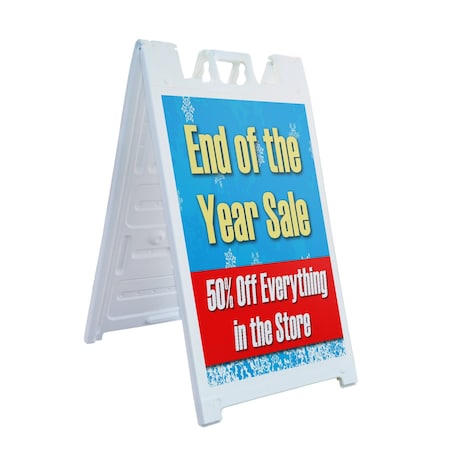 Signmission End Of The Year Sale 50% Off Everything, A-Frame & 2 Sign Inserts, Heavy-Duty Plastic Frame SBHD-C-2436-EndOfTheYearSale50%OffEveryt