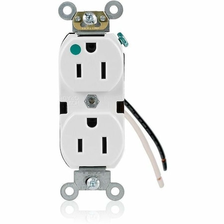 Leviton Heavy Duty Hospital Grade Duplex Receptacle, 15 Amp, 125 Volt 8200-CW
