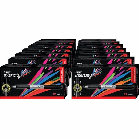 Bic Intensity Permanent Markers, Fine Point, Black, 216PK GPM11-BK
