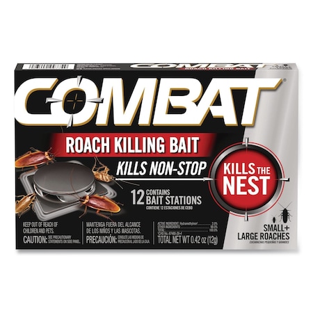 Combat Roach Bait Insecticide, for Small and Large Roaches, 0.42 oz, 12 Bait Stations 23400 05701