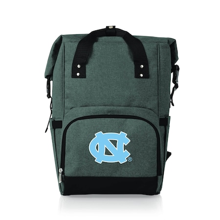 Picnic Time Family Of Brands NCAA North Carolina Tar Heels On The Go Roll-Top Backpack CoolerHeathered Gray 616-00-105-416-0