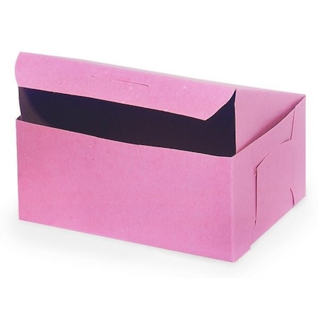 Nashville Wraps 6-1/4x3-3/4x2-1/8 Pink Cake Boxes, 1-piece Lock Corner, 250PK BBPK632