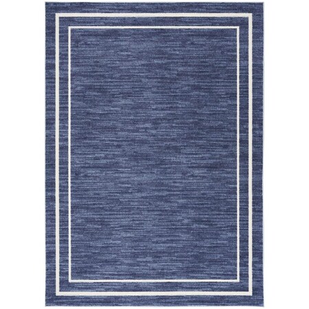 Homeroots 6' X 9' Navy Blue And Ivory Indoor Outdoor Area Rug 545539