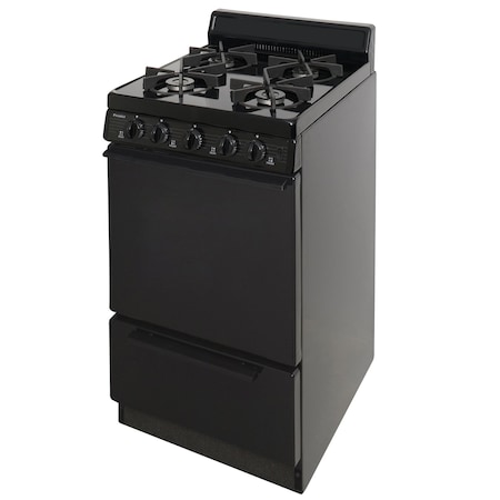 Premier Gas Range, Four 9100 BTU Sealed Burners, 20 inW x 40 inH x 24.5 inD, 2.42 cu. Ft., Black 805731