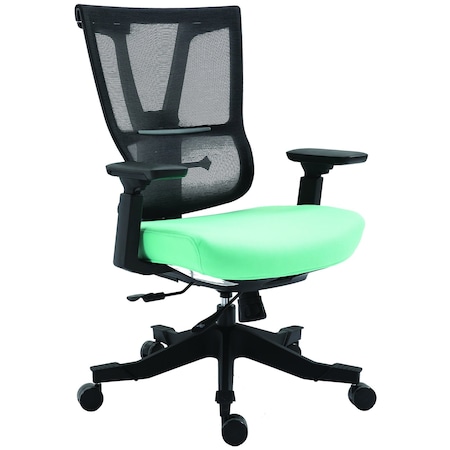 We'Re It Moov Series Flex Mesh Back, Multifunction Task Chair including Adjustable Arms, Aqua Green Seat EM5325-AQUA