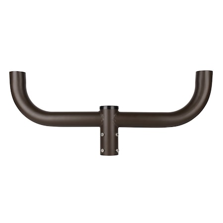 J&H Led 30 in. 180-Degree Round Double Bullhorn Mounting Bracket Tenon Adapter for Outdoor Pole Lights JH-1DBH180-54C