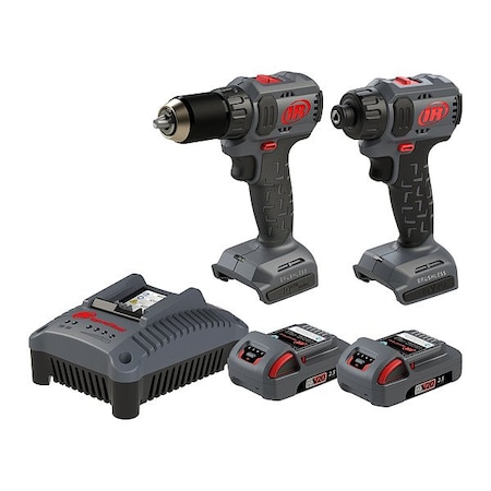 Ingersoll-Rand Tool Combination Kit, 20 V DC, Cordless IQV20-2D2