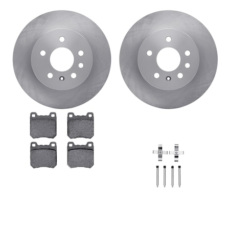 Dynamic Friction Co DFC Brake Rotor with 5000 Brake Pads and Hardware Kit 6512-65055