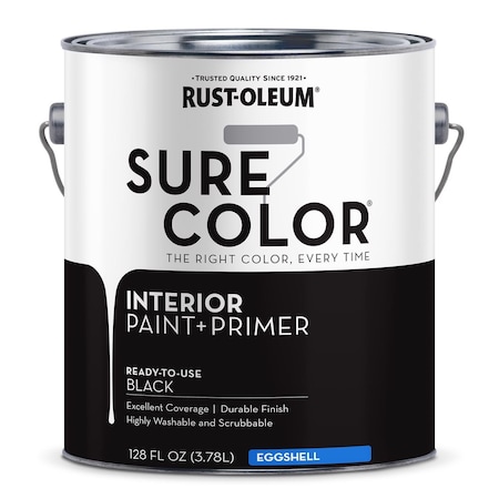 Rust-Oleum Sure Color Eggshell Black Water-Based Paint + Primer Interior 1 gal 380218