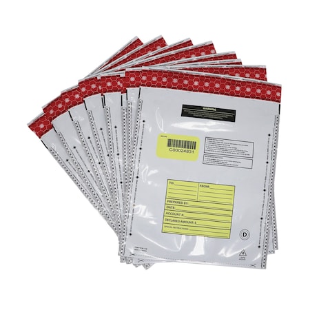 Nadex Coins Tamper-Evident 9'' x 12'' Opaque FRAUDSTOPPER Bank Deposit Bags, 100PK NCS8-1186