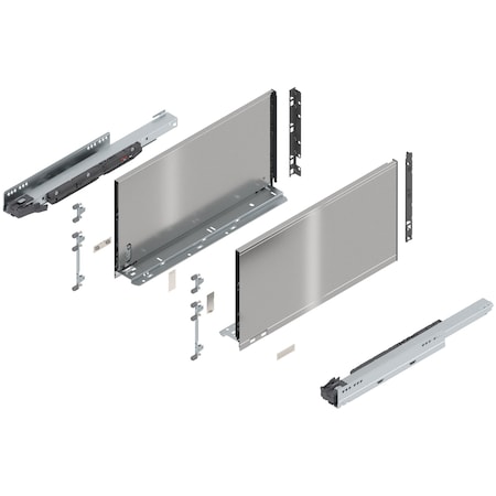 Blum 18in. F Height Legrabox Stainless Drawer Set, 125 Lbs Weight Rating 770F45S0I