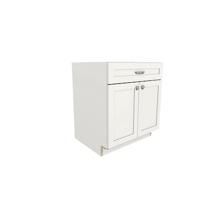 Rigel Cabinetry Kitchen Base Cabinet, 30 in W, 2-Door/1-Drawer, White, Solid Wood RTA - 806182