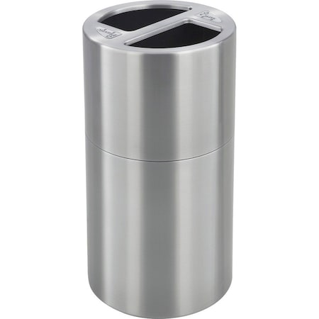 Safco 15 gal Round Indoor Metal Can, Stainless Steel, None, Aluminum, Not Applicable 9931SS