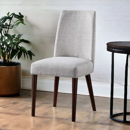 Homeroots 23" Gray And Espresso Fabric Parsons Chair 530239