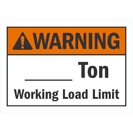 Lyle (Write-On Area) _ Ton Working Load Limit, 5x3.5, Non-Reflective, White G-16747-ND_5x3.5