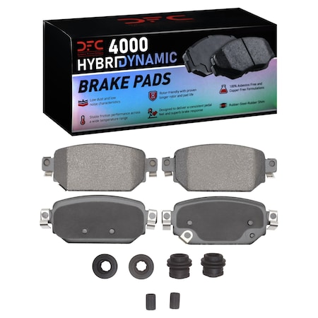 Dynamic Friction Co DFC 4000 HybriDynamic Brake Pads & Hardware Kit 4000-2042-01