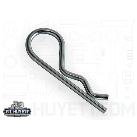 Huyett Bridge Pin, Zn Plt Spg Stl, .148 Wire Dia x 2.75 L x .730 In Eye Dia x Fits 5/8 to 7/8 Shft BP-0010